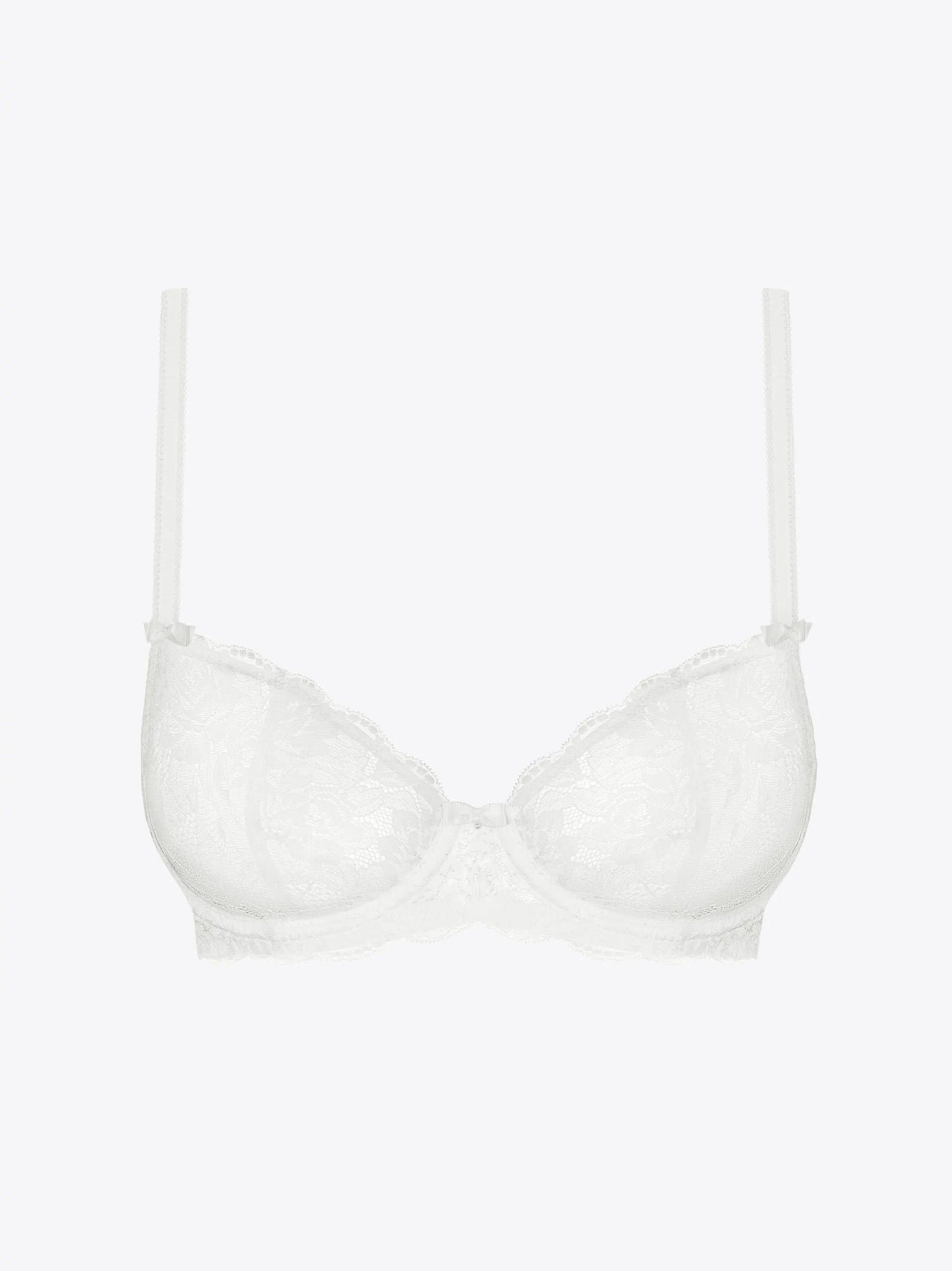 Valge pitsiline balconette rinnahoidja