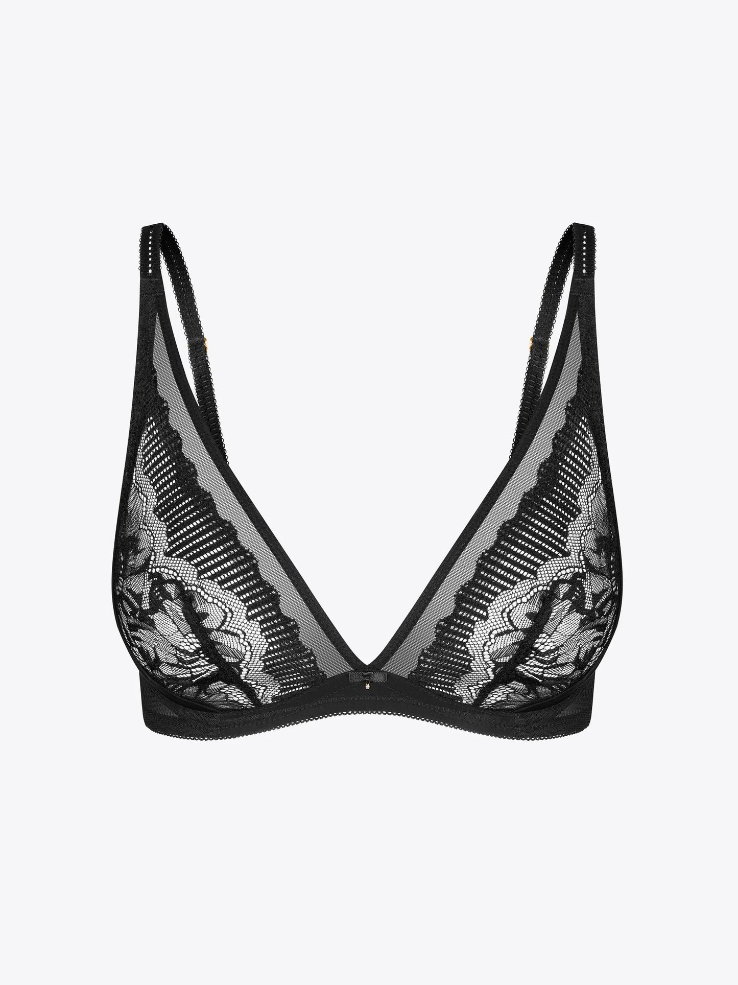 Musta värvi pitsiline rinnahoidja