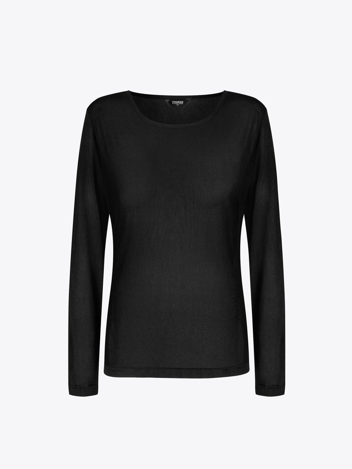 Musta värvi pikkade varrukatega siidist pluus