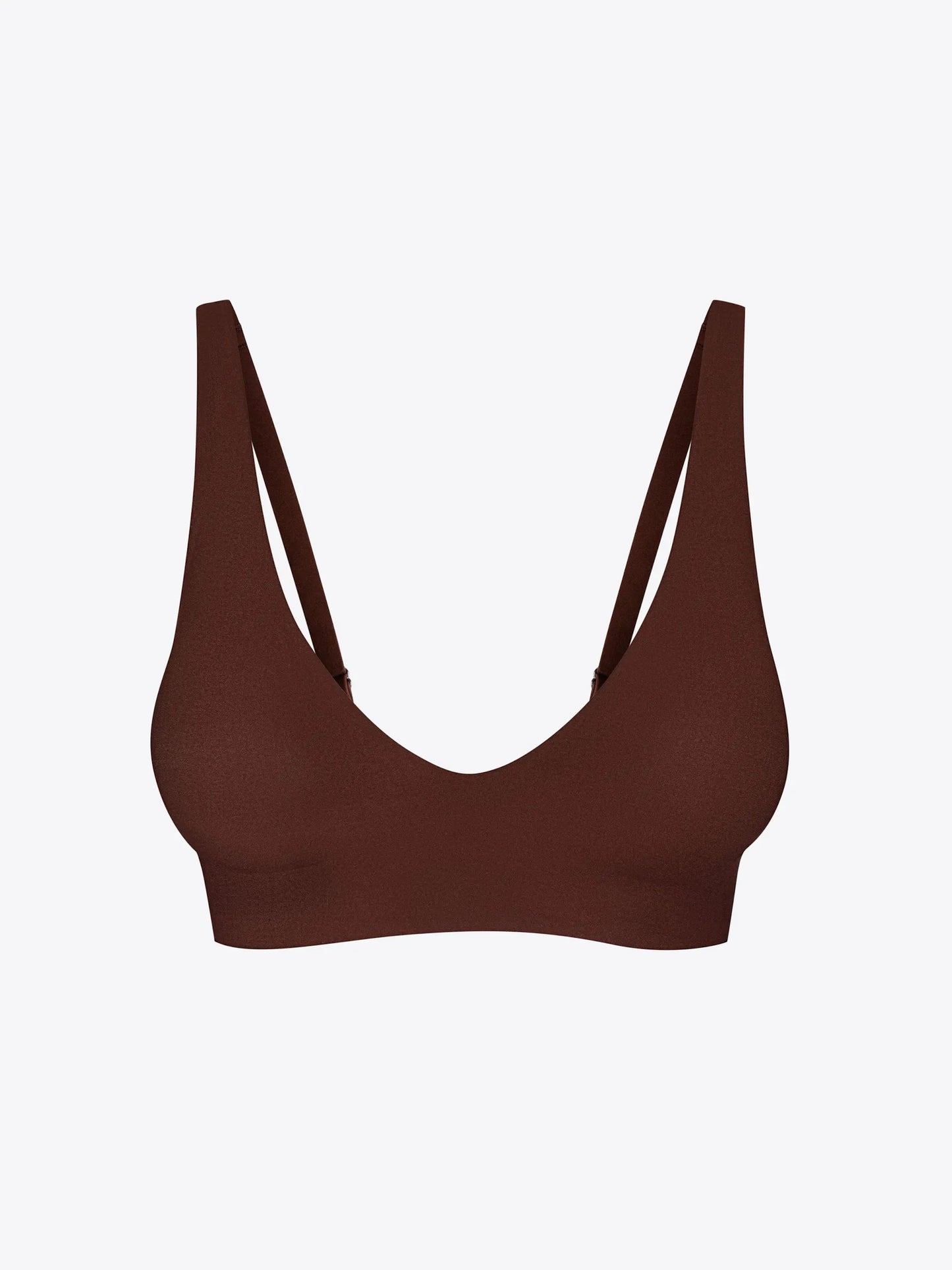 Tumepruun õmblusteta tugikaarteta kolmnurkne rinnahoidja