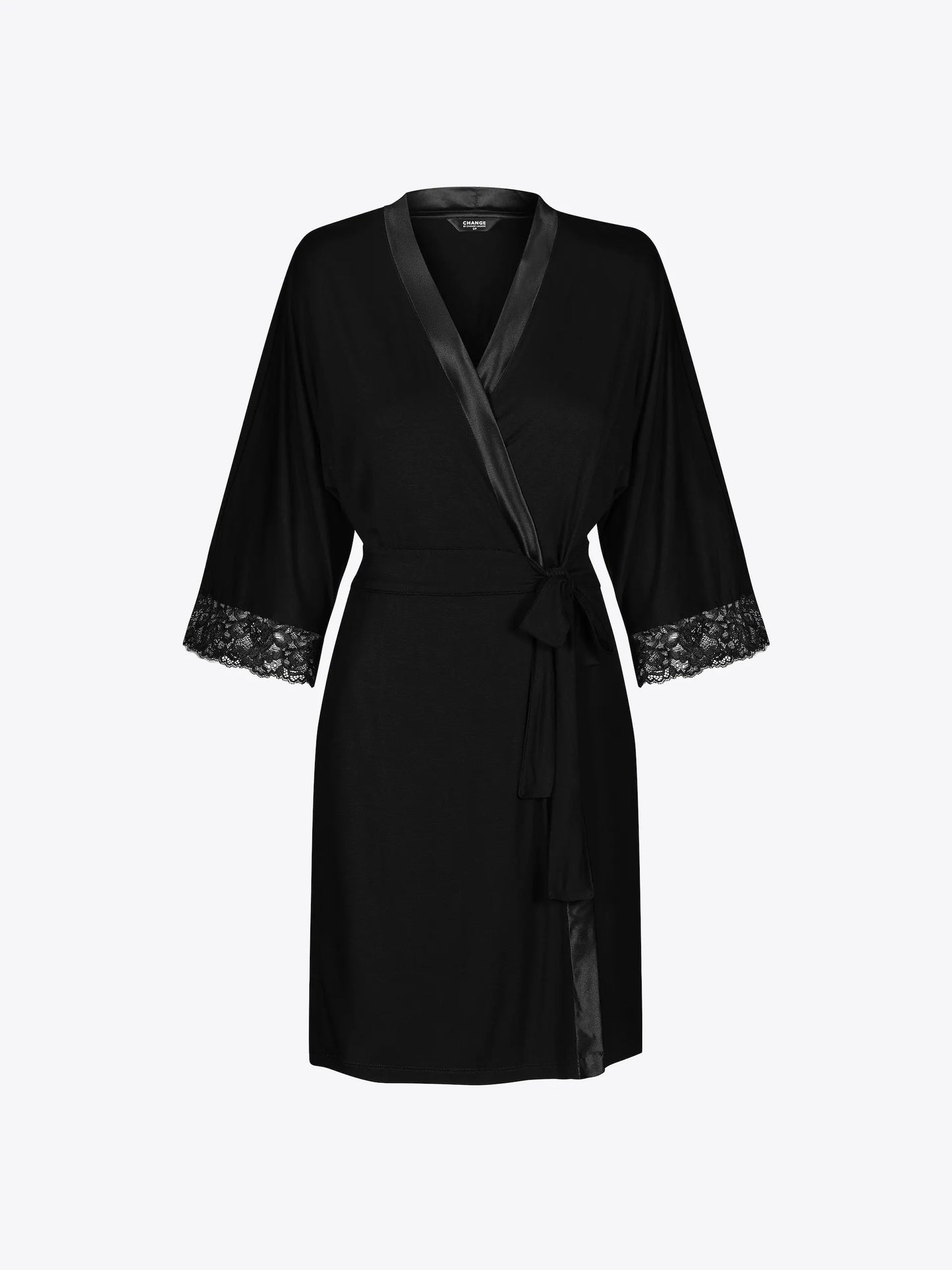 Musta värvi viskoosist Charlie hommikumantel