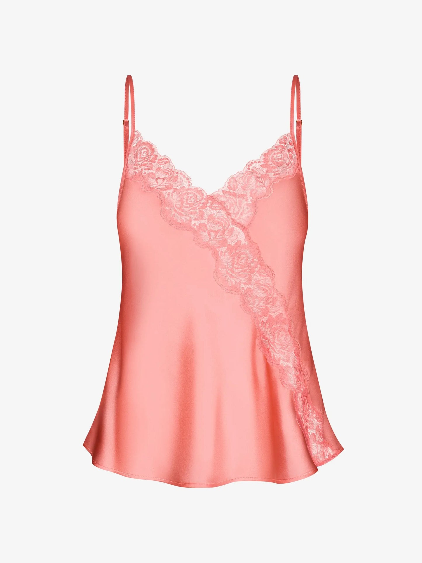 Virsiku värvi siidist topp