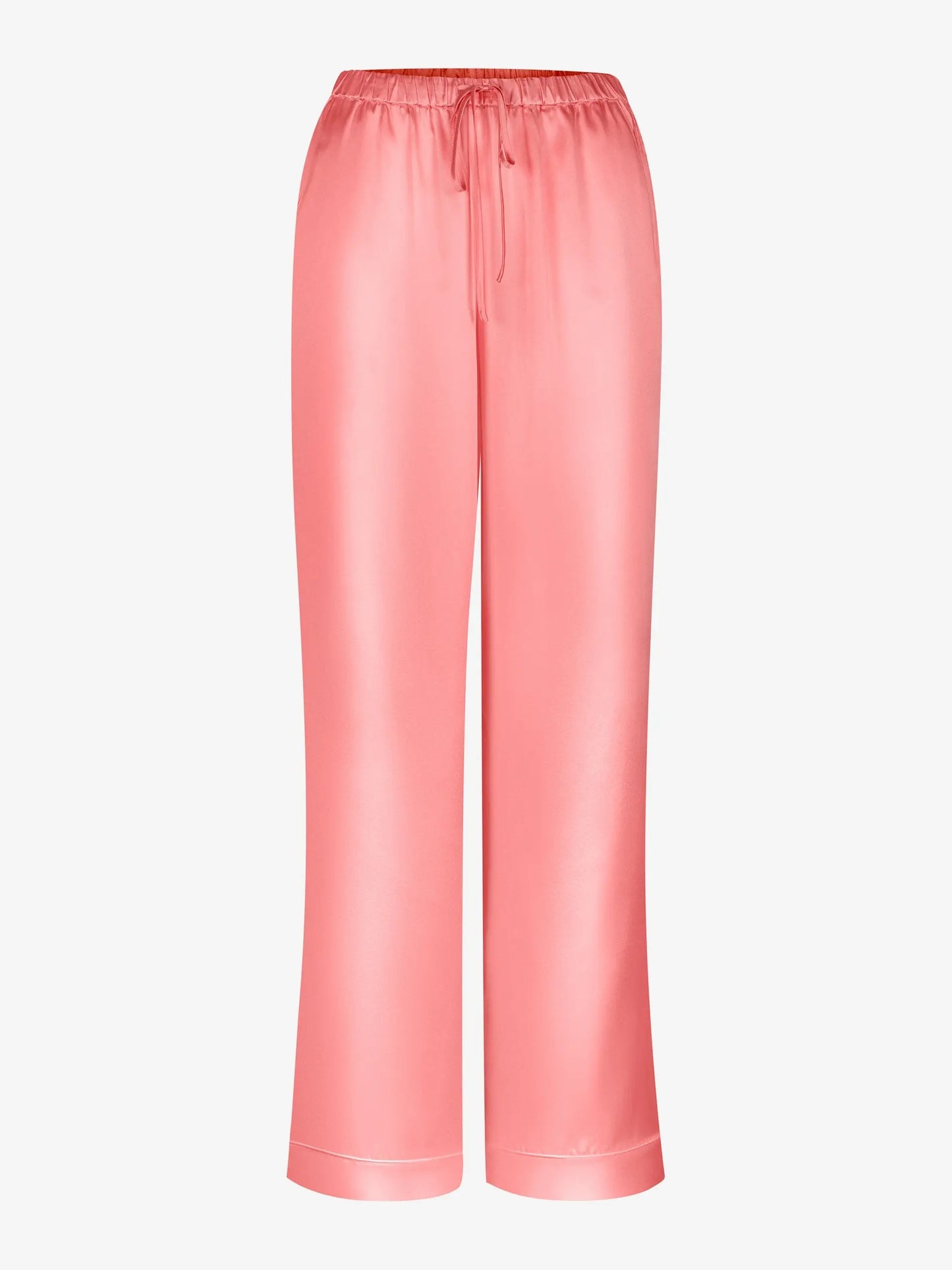 Virsiku värvi siidist pikad püksid