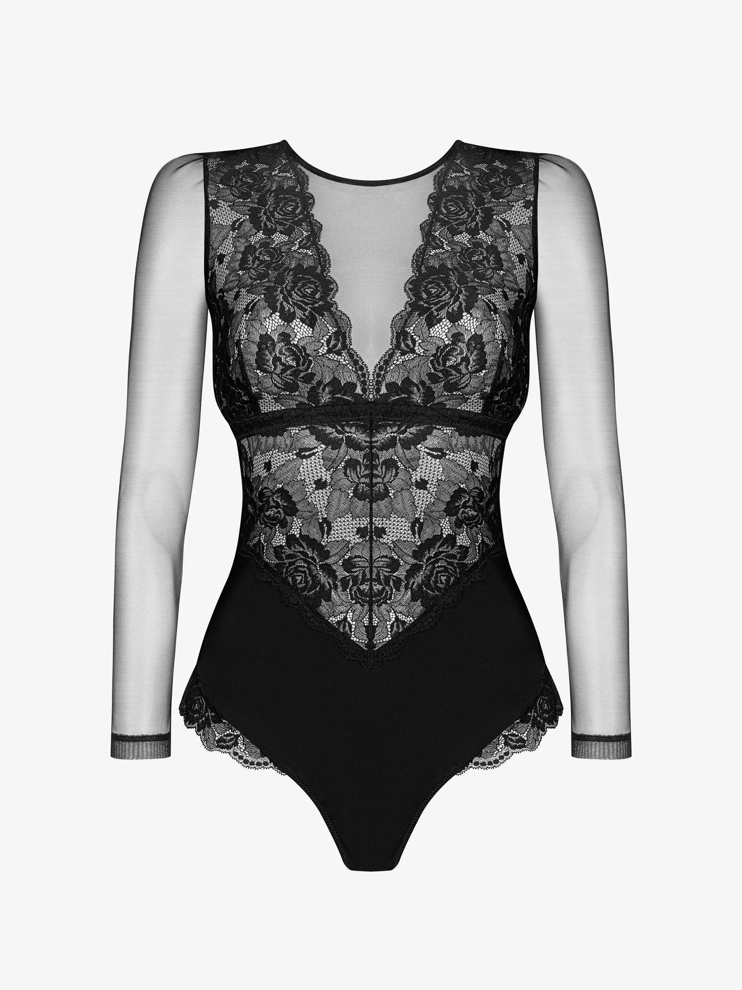 Musta värvi Lissi pitsiline body