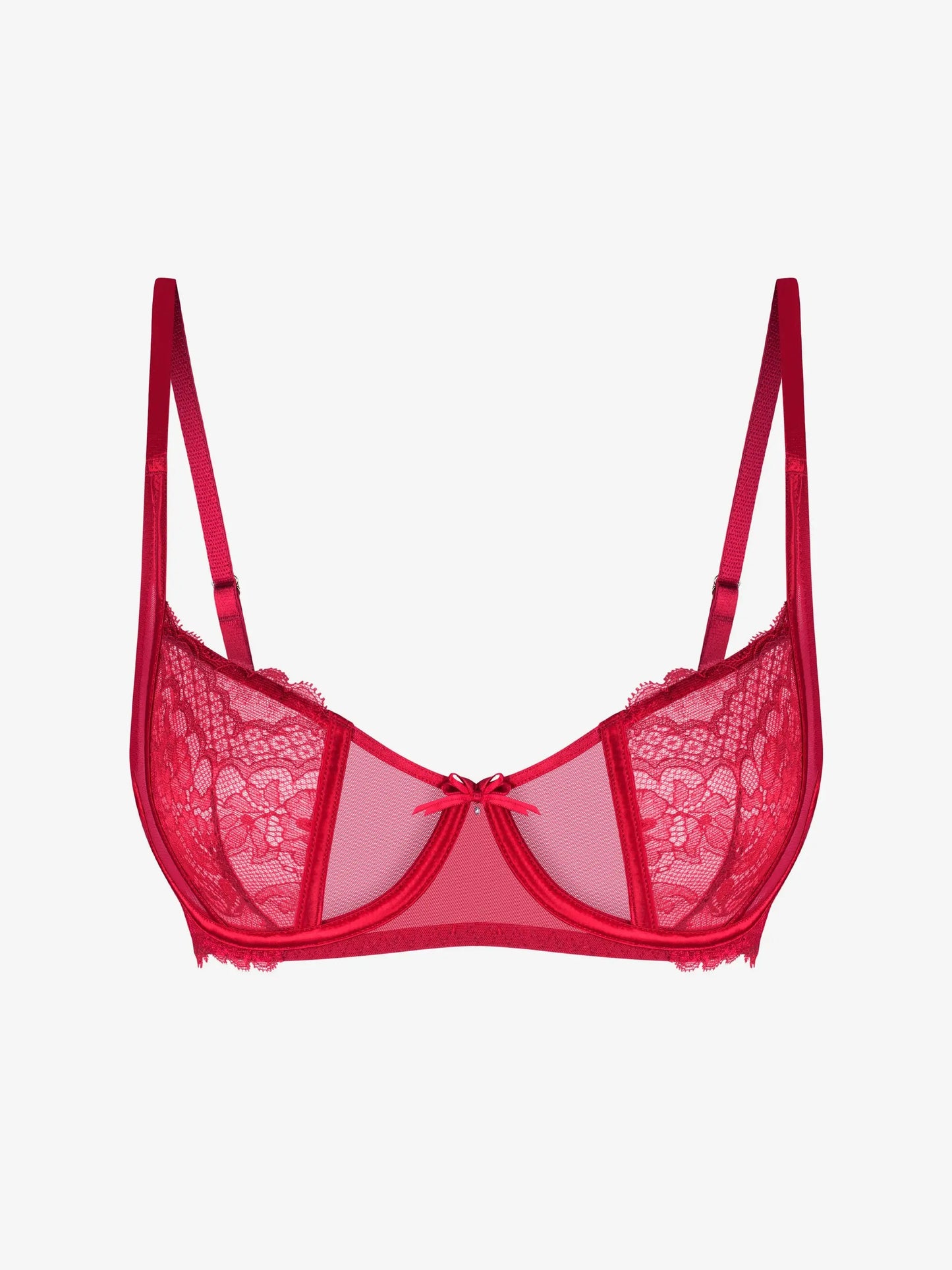 Punast värvi Rose balconette rinnahoidja