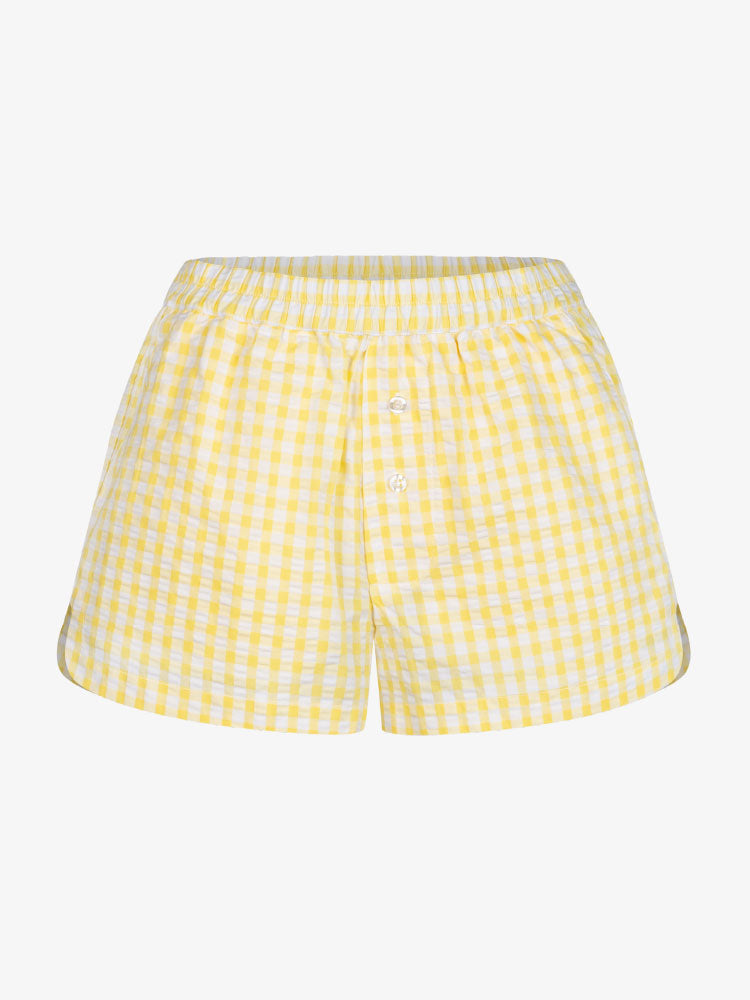 Kollase valge ruudulised Reese lühikesed püksid