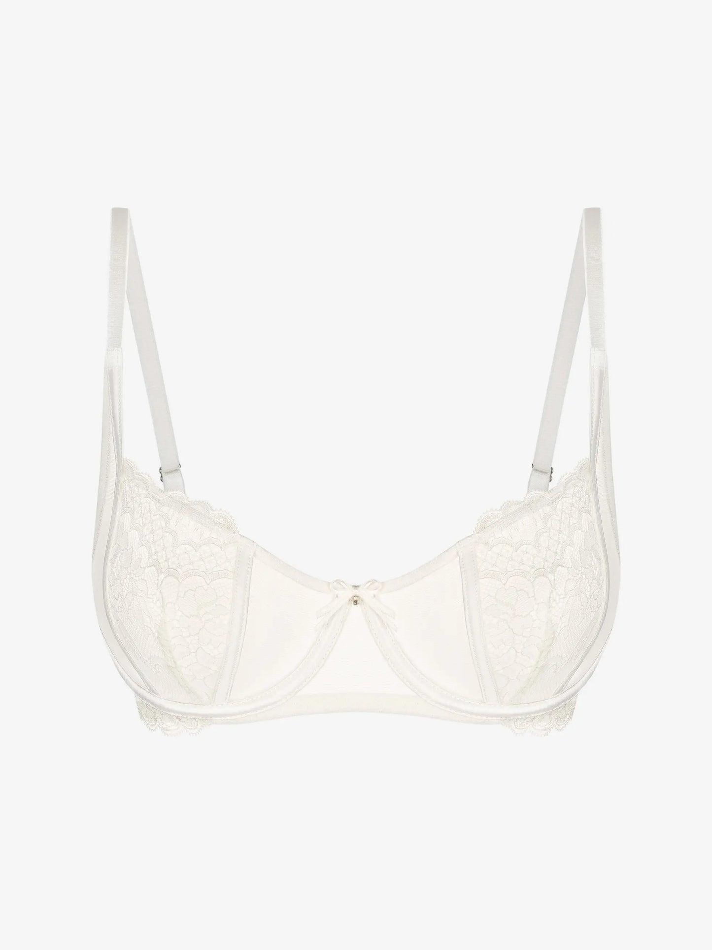 Kreemikas valge pitsiline Rose Balconette rinnahoidja