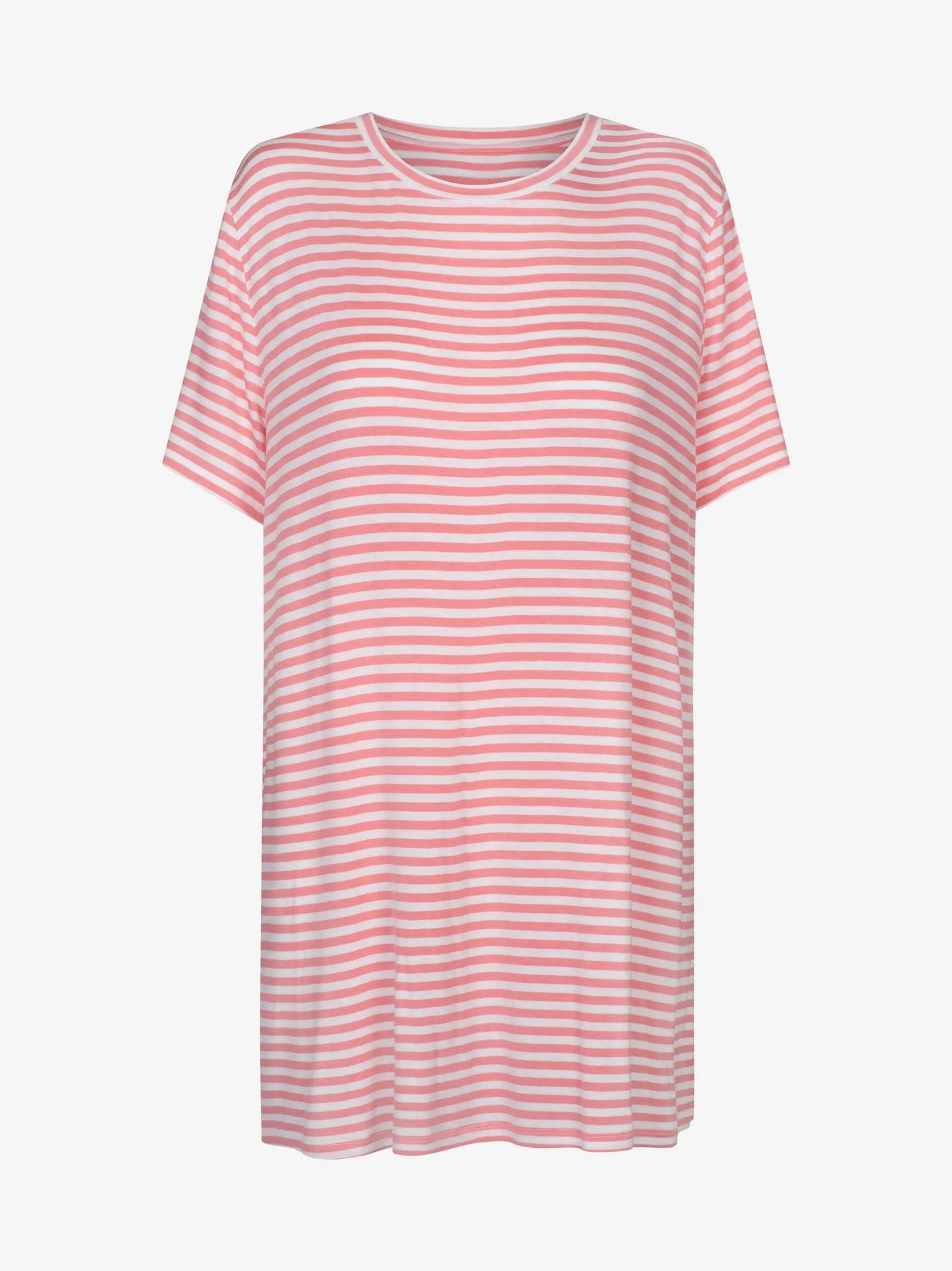 Roosa valge triibuline Alba viskoosist öösärk