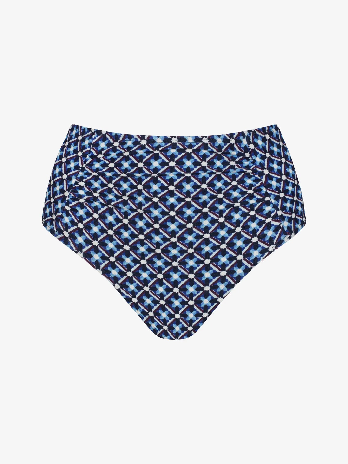 Sinise valge kirjud Lima kõrge pihaga bikiinipüksikud