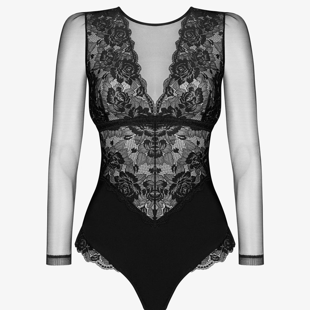 Musta värvi Lissi pitsiline body