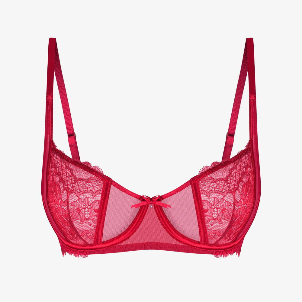 Punast värvi Rose balconette rinnahoidja